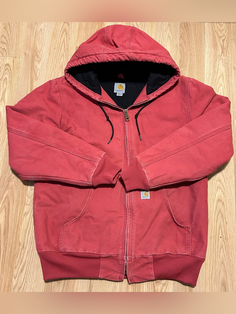 Carhartt Hooded Jacket Quilt Lined WJ130 624 Crabapple Pink Women's Size Medium